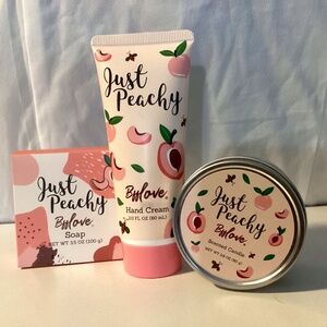 Peach candle, soap and hand cream - bfflove